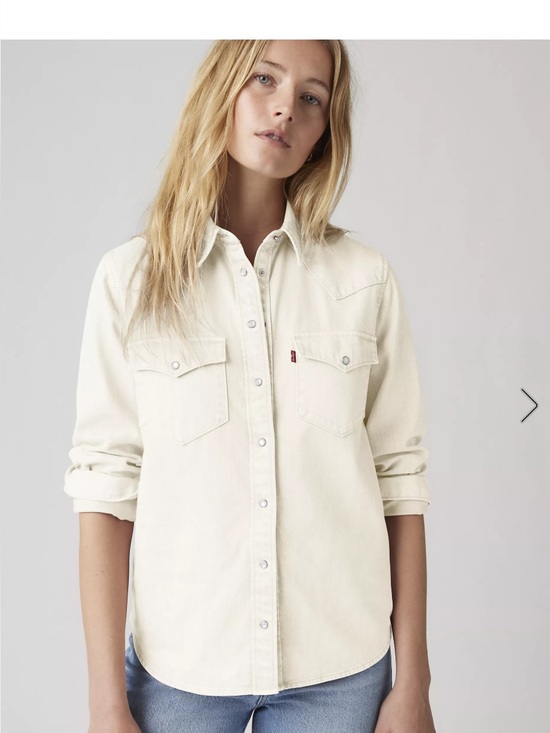 Levi's Tops - Levi's Ecru Denim Button-Up Western Shirt NWT SIZE SMALL